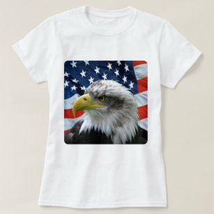 Weißkopfseeadler-amerikanische Flagge T-Shirt