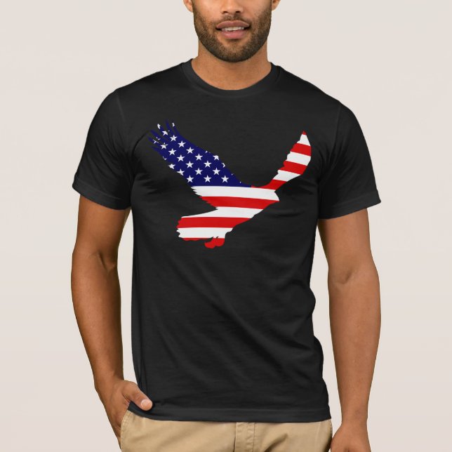 Weißkopfseeadler-amerikanische Flagge T-Shirt (Vorderseite)