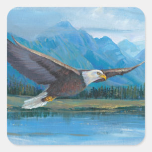 Weißkopfseeadler-Ansteigen Quadratischer Aufkleber