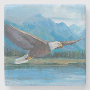 Weißkopfseeadler-Ansteigen Steinuntersetzer