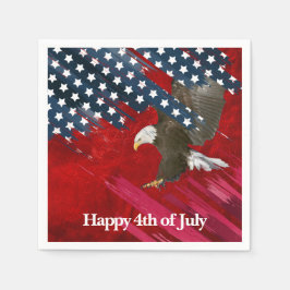 Weißkopfseeadler auf amerikanischer Flagge Abstrac Serviette