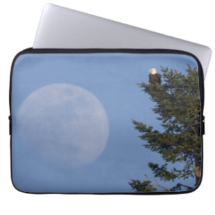 Weißkopfseeadler Aufgehender Vollmond Laptopschutzhülle
