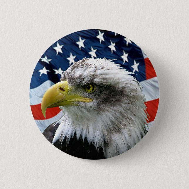 Weißkopfseeadler-Flagge-Knopf Button (Vorderseite)