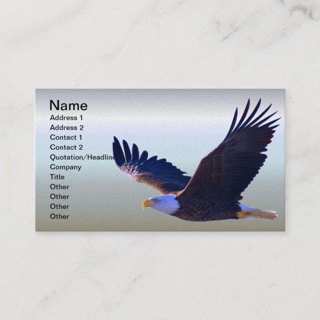 Weißkopfseeadler-Fliegen Visitenkarte (Vorderseite)