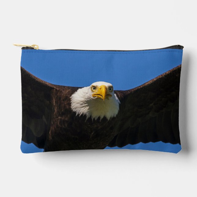 Weißkopfseeadler Flug nah Zubehörtasche (Vorderseite)