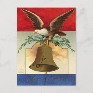 Weißkopfseeadler Freiheitsglocke patriotische Vint Postkarte