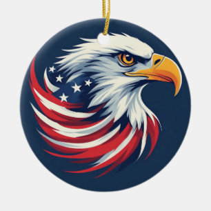 Weißkopfseeadler-Geschenk für ihn – USA-patriotisc Keramik Ornament
