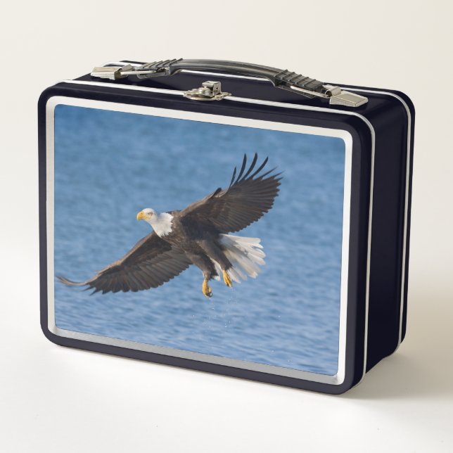 Weißkopfseeadler im Flug Metall Brotdose (Vorderseite)