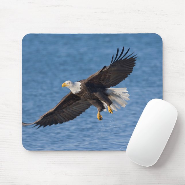 Weißkopfseeadler im Flug Mousepad (Mit Mouse)