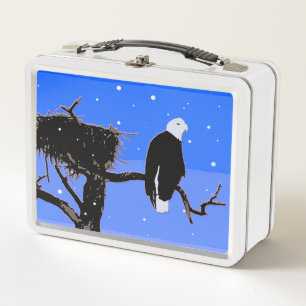 Weißkopfseeadler im Winter - Originale Wildtierkun Metall Brotdose
