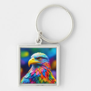 Weißkopfseeadler in Regenbogenfarben-65456 Schlüsselanhänger
