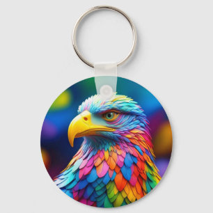 Weißkopfseeadler in Regenbogenfarben-65456 Schlüsselanhänger