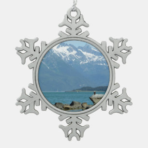 Weißkopfseeadler in Skagway Alaska Schneeflocken Zinn-Ornament
