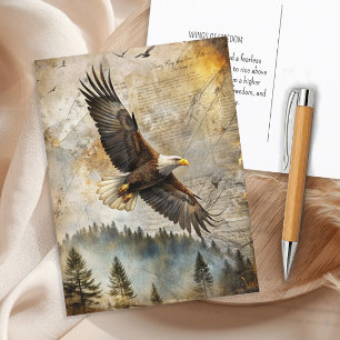Weißkopfseeadler Kiefernwald Vintage Natur Wildtie Postkarte