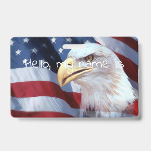 Weißkopfseeadler Kopf Amerikanische Flagge 4. Juli Ausweis