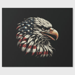 Weißkopfseeadler Kopf Amerikanische Flagge USA Pat Geschenkpapier