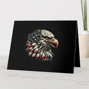 Weißkopfseeadler Kopf Amerikanische Flagge USA Pat Karte