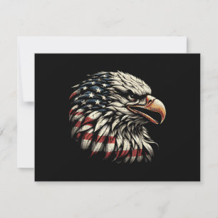 Weißkopfseeadler Kopf Amerikanische Flagge USA Pat Save The Date