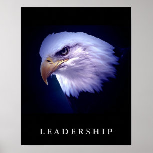 Weißkopfseeadler Kopf Motivations- Führungs- Kunst Poster