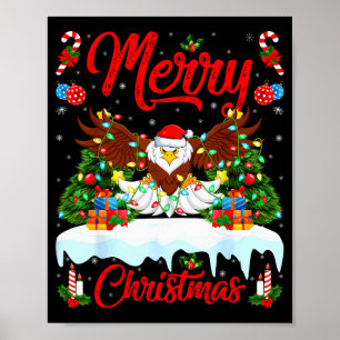 Weißkopfseeadler-Liebhaber Weihnachtsbeleuchtung W Poster