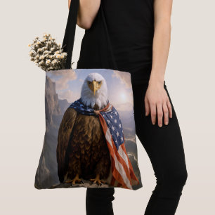 Weißkopfseeadler mit amerikanischer Flaggenumhang Tasche