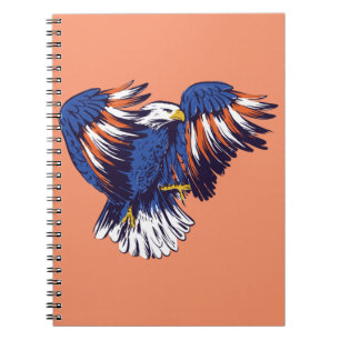 Weißkopfseeadler mit den Farben der USA-Flagge Notizblock