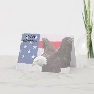 Weißkopfseeadler mit der amerikanischen Flagge Karte