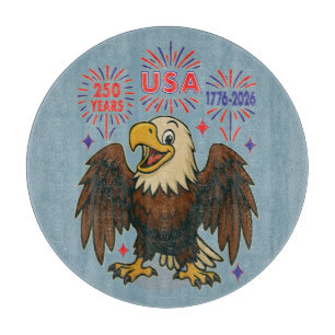 Weißkopfseeadler mit Feuerwerk – USA 250 Jahre 177 Schneidebrett