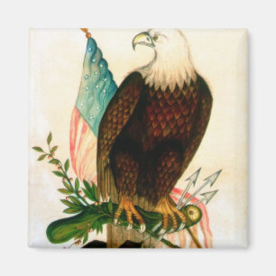Weißkopfseeadler mit Flagge Magnet