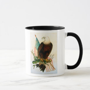 Weißkopfseeadler mit Flagge Tasse