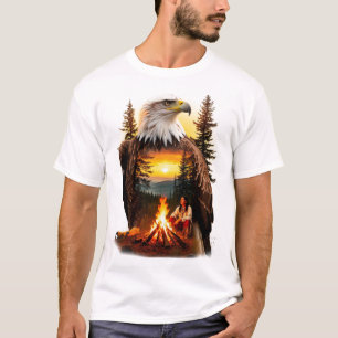 🦅 Weißkopfseeadler Native American Sonnenuntergan T-Shirt