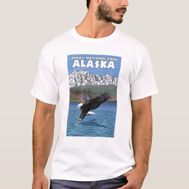 Weißkopfseeadler-Tauchen - Denali Nationalpark, T-Shirt (Vorderseite)