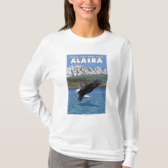 Weißkopfseeadler-Tauchen - Denali Nationalpark, T-Shirt (Vorderseite)