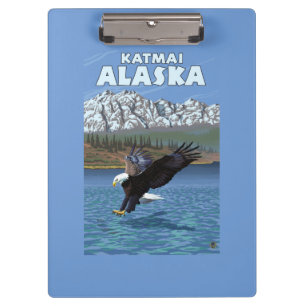 Weißkopfseeadler-Tauchen - Katmai, Alaska Klemmbrett