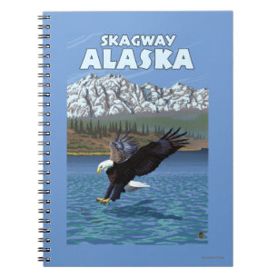 Weißkopfseeadler-Tauchen - Skagway, Alaska Notizblock