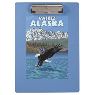 Weißkopfseeadler-Tauchen - Valdez, Alaska Klemmbrett