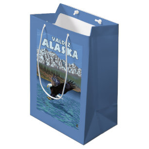 Weißkopfseeadler-Tauchen - Valdez, Alaska Mittlere Geschenktüte