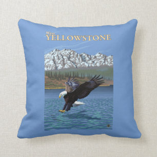 Weißkopfseeadler-Tauchen - WestYellowstone, M.Ü. Kissen