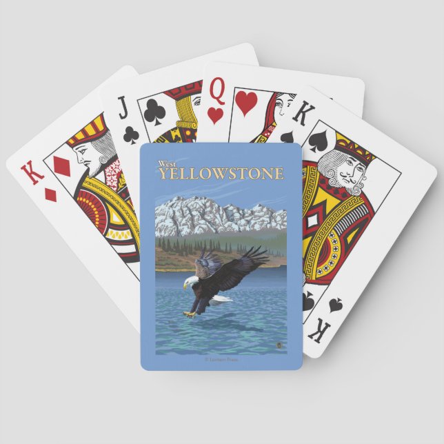 Weißkopfseeadler-Tauchen - WestYellowstone, M.Ü. Spielkarten (Rückseite)