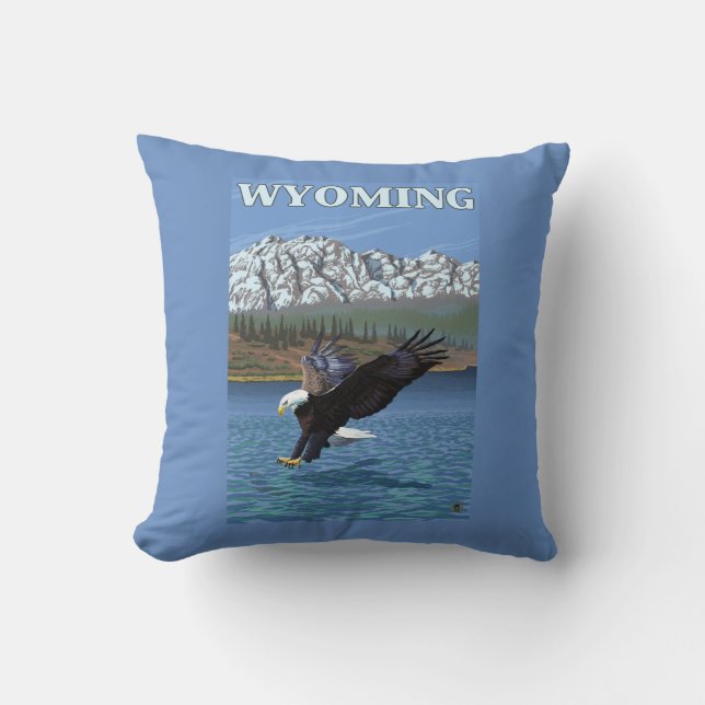 Weißkopfseeadler-Tauchen - Wyoming Kissen (Vorderseite)