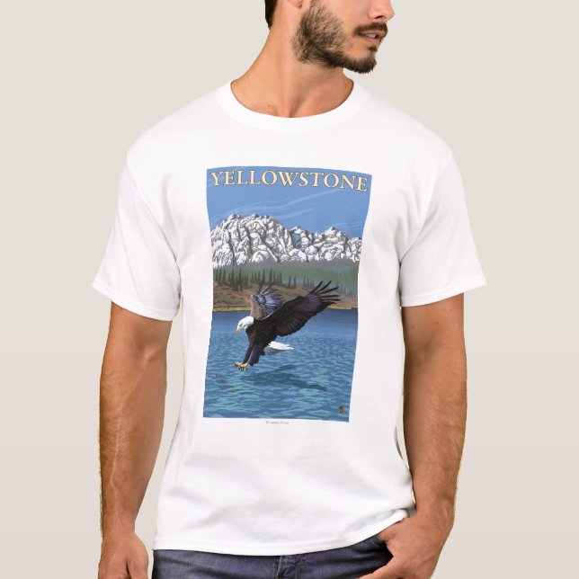 Weißkopfseeadler-Tauchen - Yellowstone T-Shirt (Vorderseite)