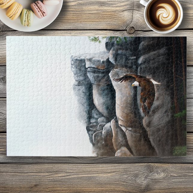 Weißkopfseeadler über Bergklippe Wildtiere (Von Creator hochgeladen)