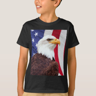 Weißkopfseeadler und amerikanische Flagge T-Shirt