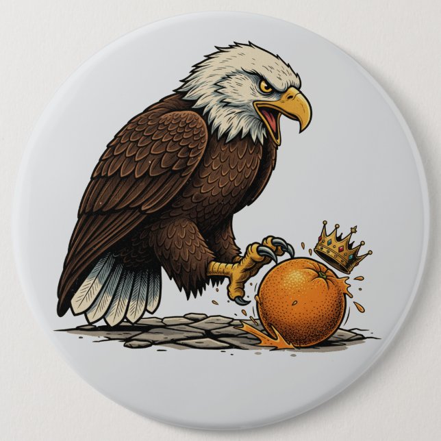 Weißkopfseeadler und Orange  Button (Vorderseite)
