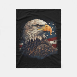 Weißkopfseeadler Us Amerikanische Flagge 4. Juli S Fleecedecke