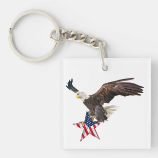 Weißkopfseeadler US-Flagge Schlüsselanhänger