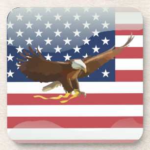 Weißkopfseeadler-USA-Flagge Getränkeuntersetzer