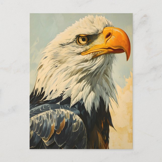 Weißkopfseeadler Vintage Postkarte (Vorderseite)
