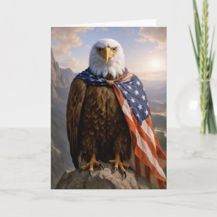 Weißkopfseeadler zum Geburtstag mit Amerikanischer Karte