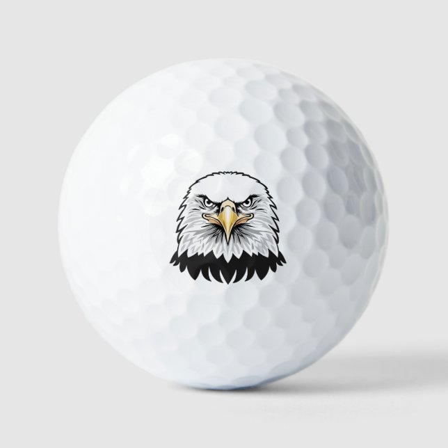 Weißkopfseeadlerkopf Golfball (Vorderseite)